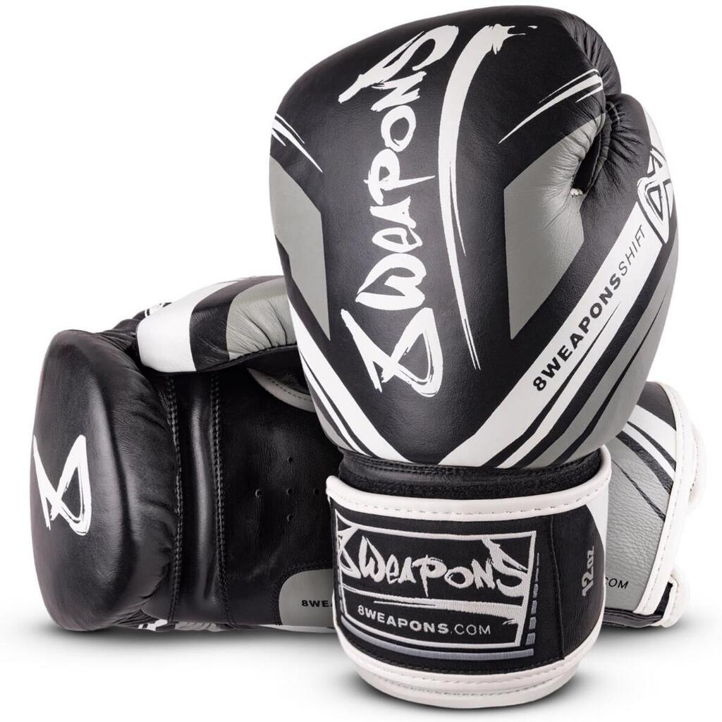 Boxing Gloves 8 Weapons Shift Black White 12oz