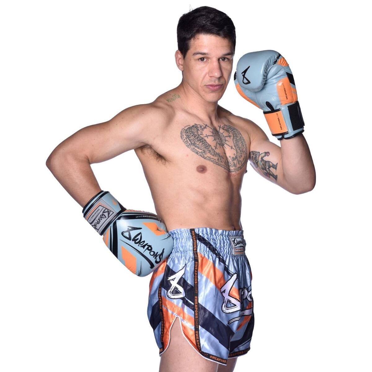 Muay Thai Shorts 8 WEAPONS Shift ice-grey-orange XXL 5/7