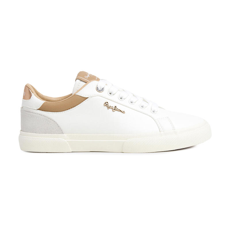 Chaussures pour femmes Pepe jeans Kenton court dorées blanches
