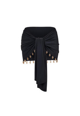 Minirock Gold Shells Front Tie Skirt