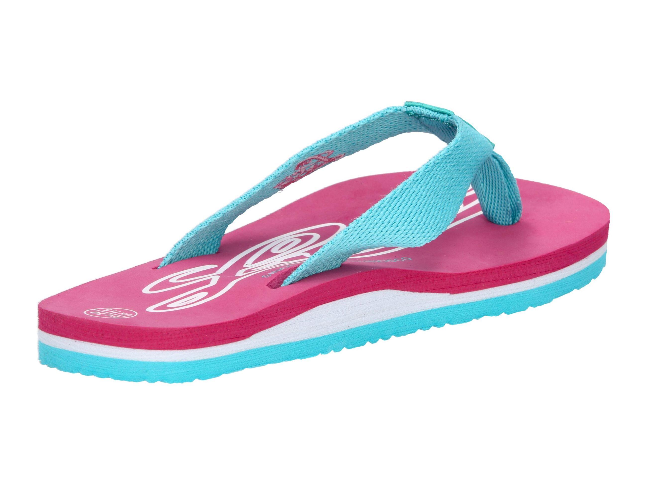 LICO Flamenco Girls' Bath Sandal Textile Turquoise/Pink 4/6