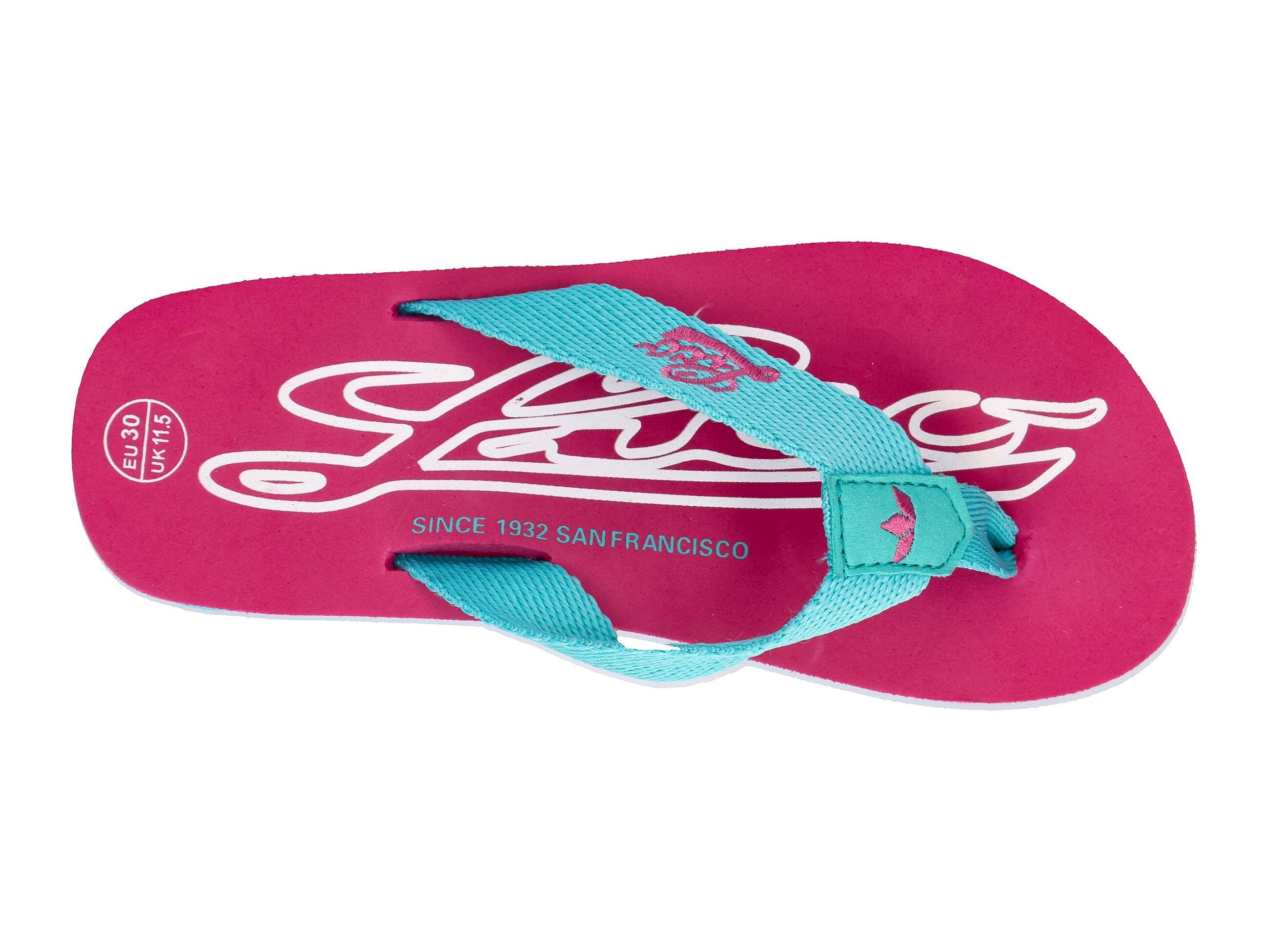 LICO Flamenco Girls' Bath Sandal Textile Turquoise/Pink 5/6