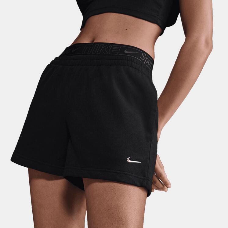 Pantaloncino donna nike chill terry - nero 3/4