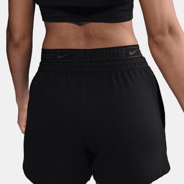Pantaloncino donna nike chill terry - nero 4/4