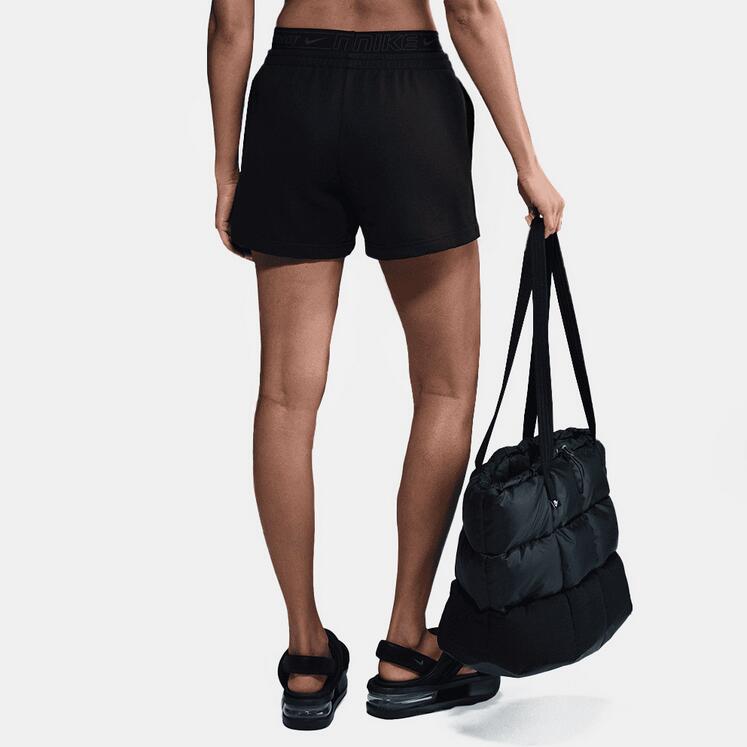Pantaloncino donna nike chill terry - nero 2/4