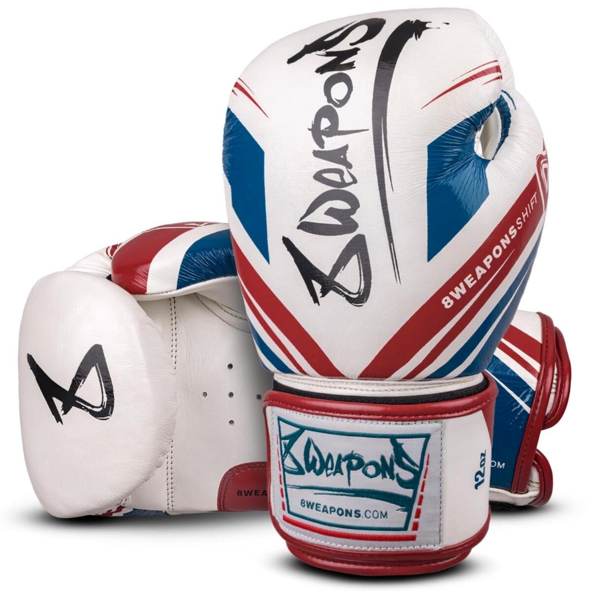 Boxhandschuhe 8 Weapons Shift Weiss Blau Rot 10oz 1/7