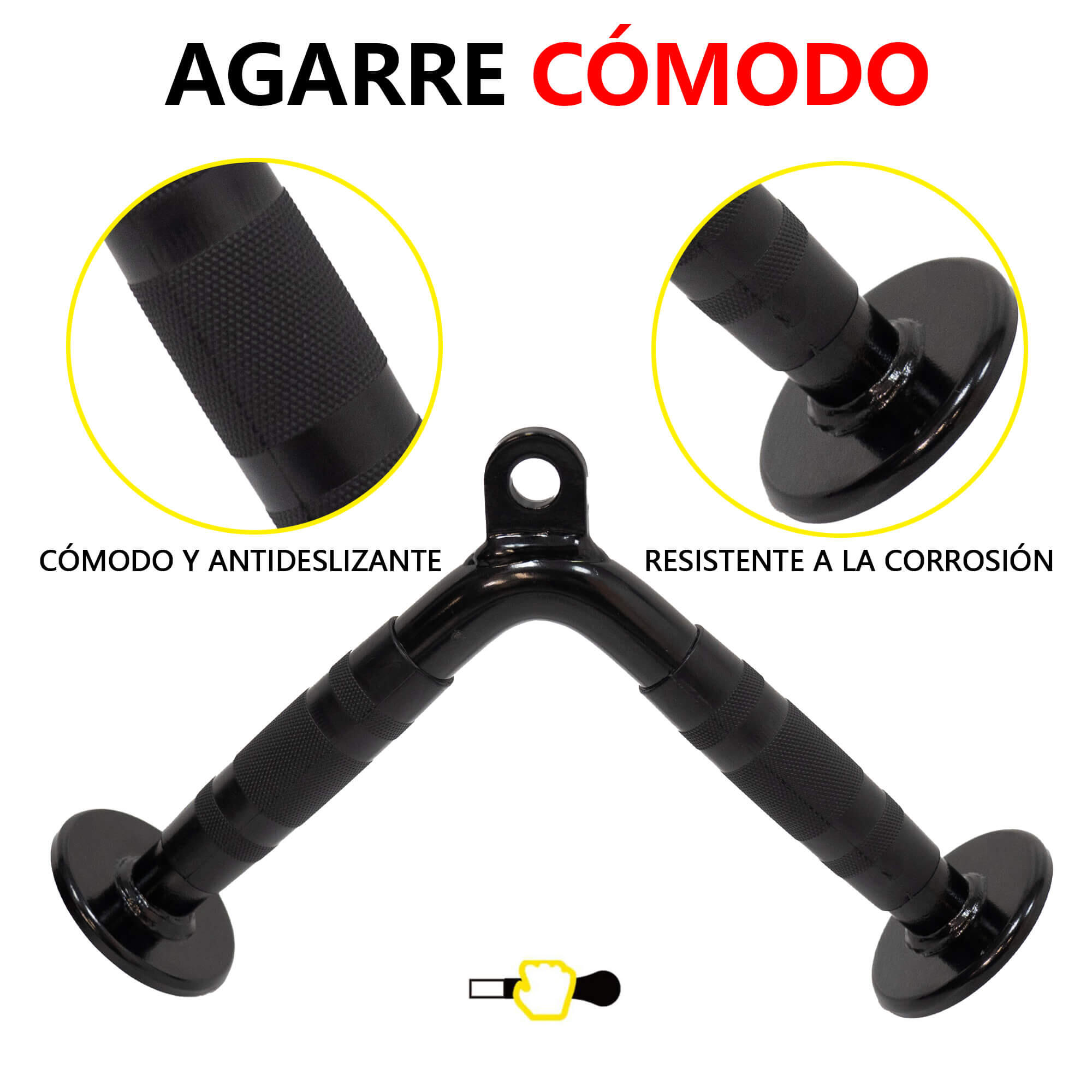 Kit Gimnasio Agarres Poleas Bíceps Tríceps Espalda 3/5