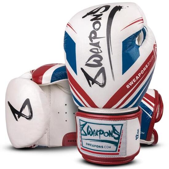 Boxhandschuhe 8 Weapons Shift Weiss Blau Rot 16oz