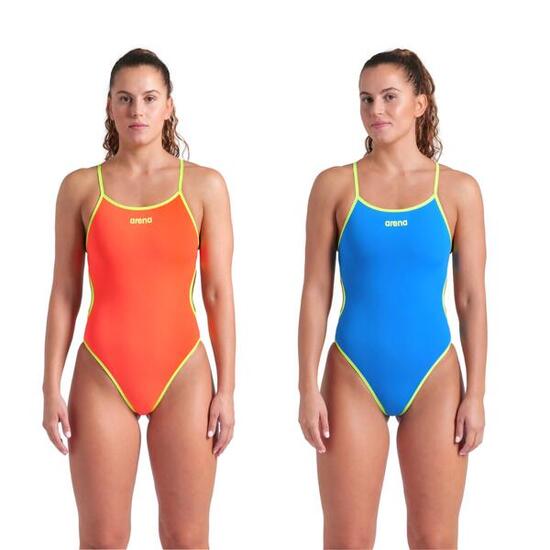 Arena Badeanzug Solid Rev Challenge Back Blau & Orange