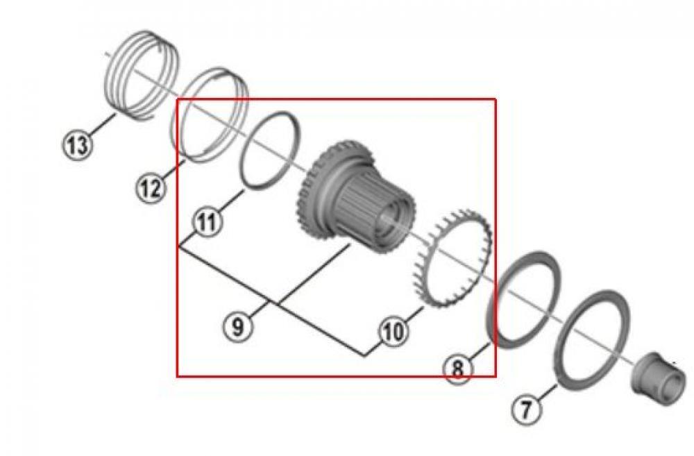 SHIMANO Corps de roue libre complet FH-M8110 2/3