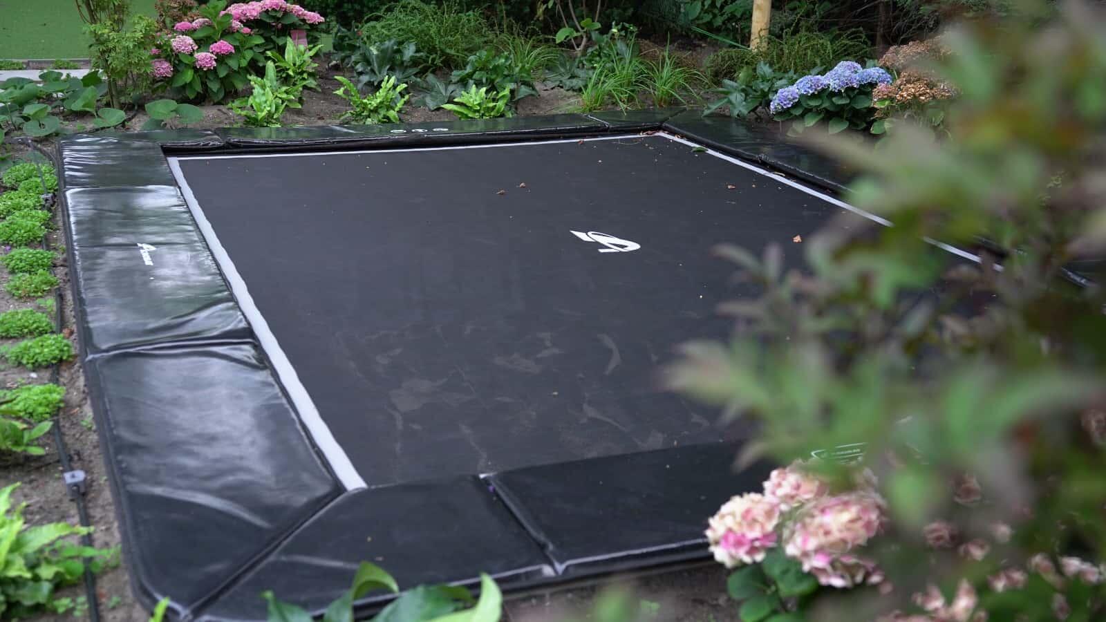 Trampoline rectangulaire plat au sol Akrobat Primus Noir/Noir 380x250 cm 2/5
