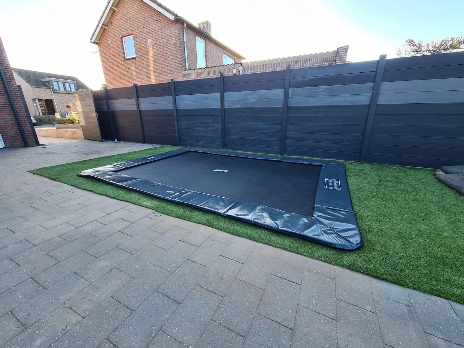 Trampoline rectangulaire plat au sol Akrobat Primus Anthracite 430x305 cm 2/5