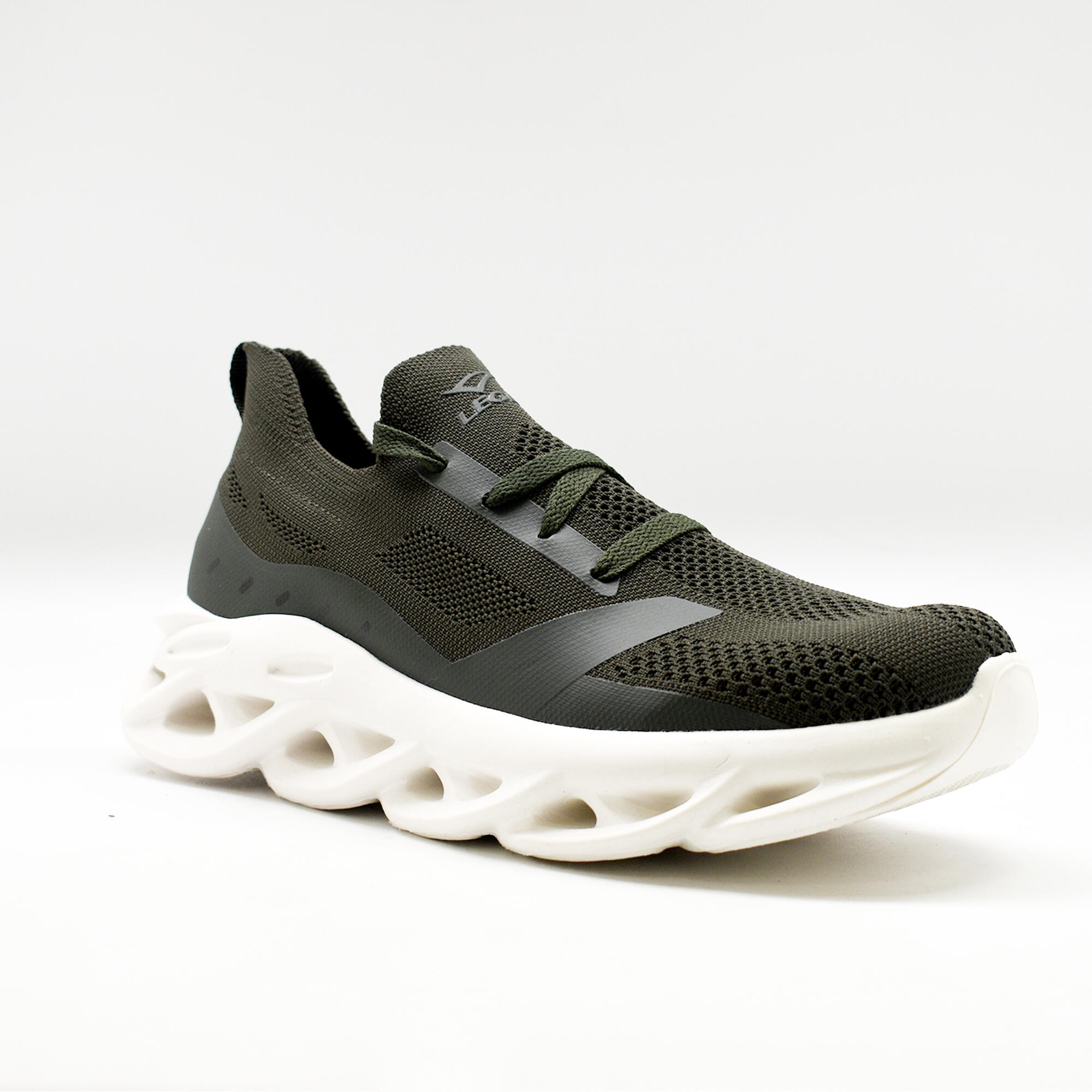 Zapatilla running Perla para mujer verde militar 5/7