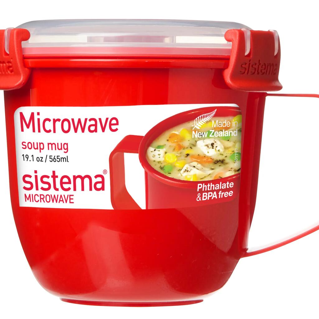 Hrnček na polievku do mikrovlnnej rúry Microwave™ 565 ml, červená