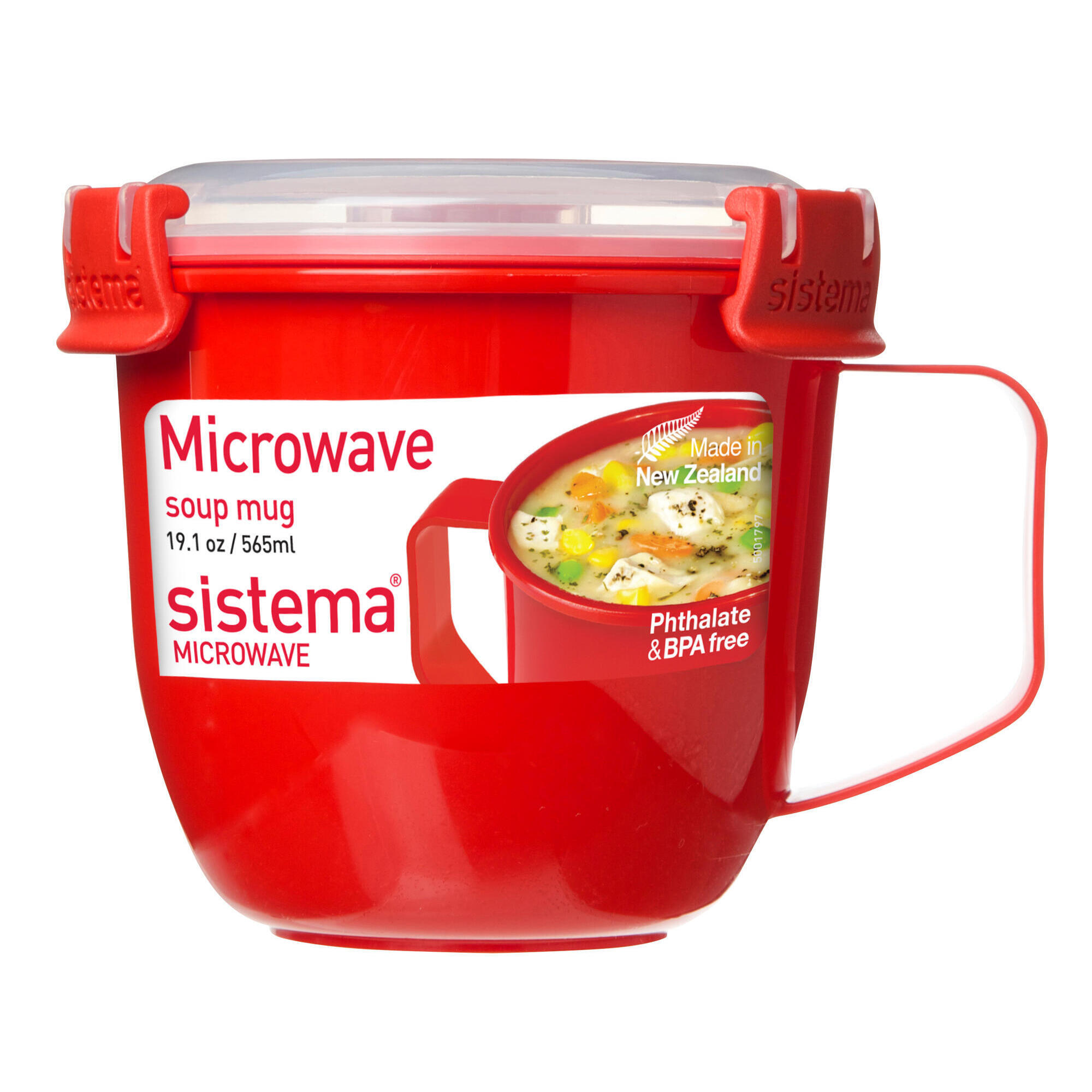 SISTEMA Hrnek na polévku do mikrovlnné trouby Microwave™ 565 ml, červená