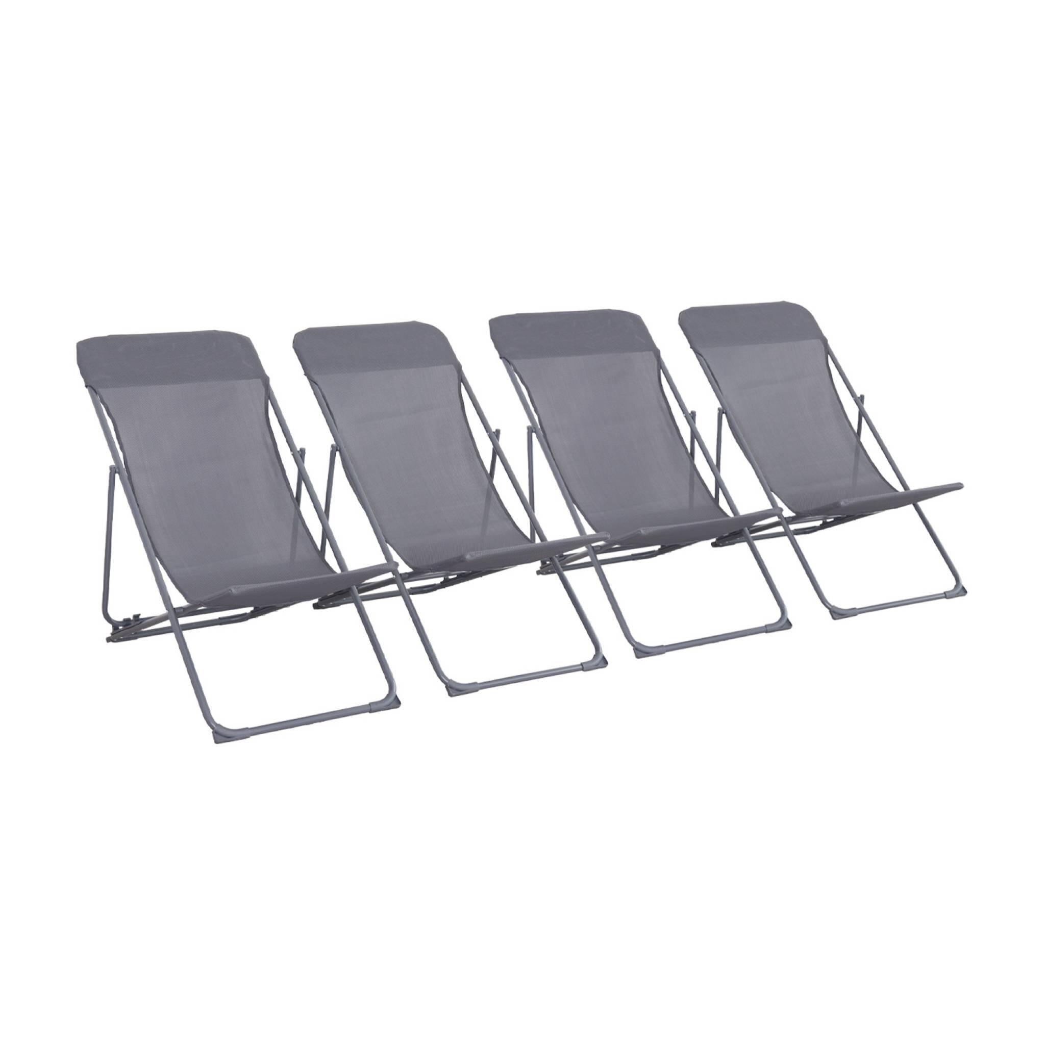 Cadeira de jardim dobrável, set de 4, antracite