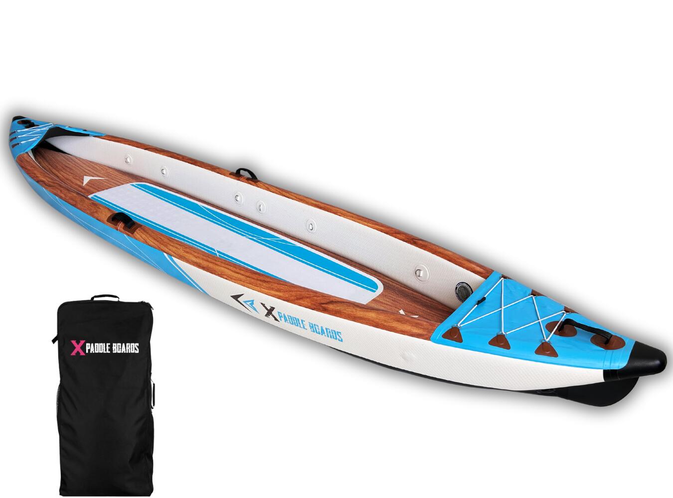 X PADDLE BOARDS Opblaasbare kano-kajak 2-zits dropstitch 470 x 80 x 42 cm K-BLUE