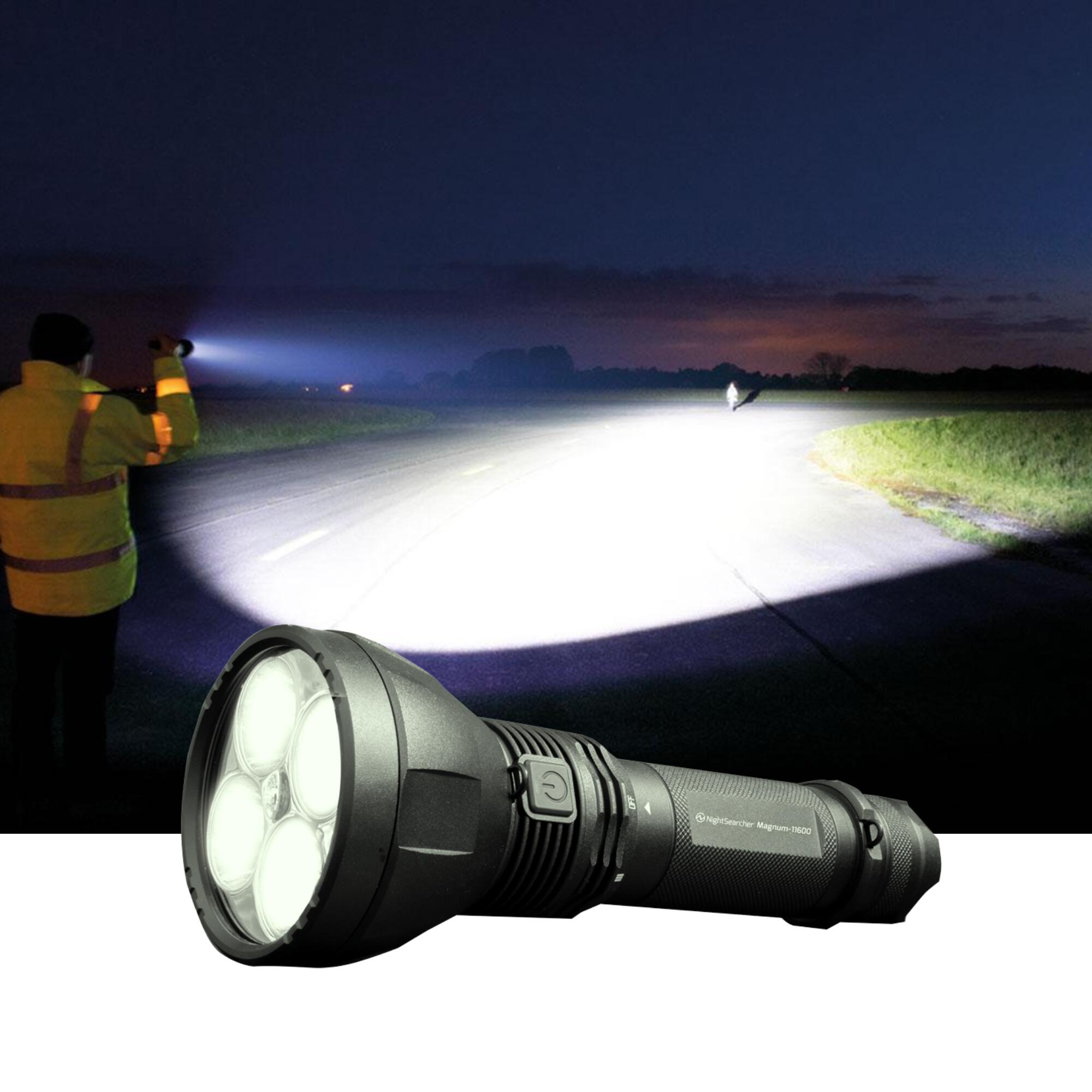 NIGHTSEARCHER Magnum 11600 – Ultra Bright, Professional, Rechargeable LED Expedition Torch