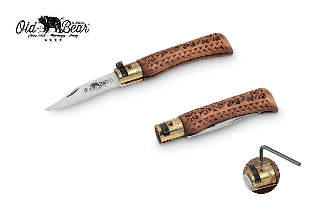Nóż składany Antonini Carved Walnut XS Stainless BL 1/1