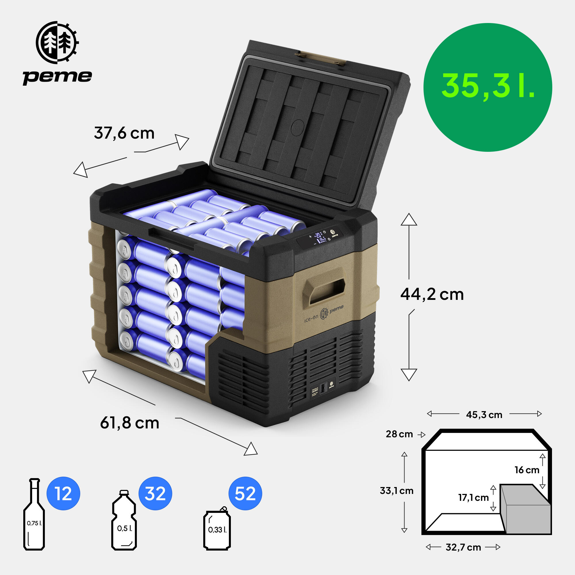 Peme Quest 40 koelbox 12/230v warm/koud 2/7