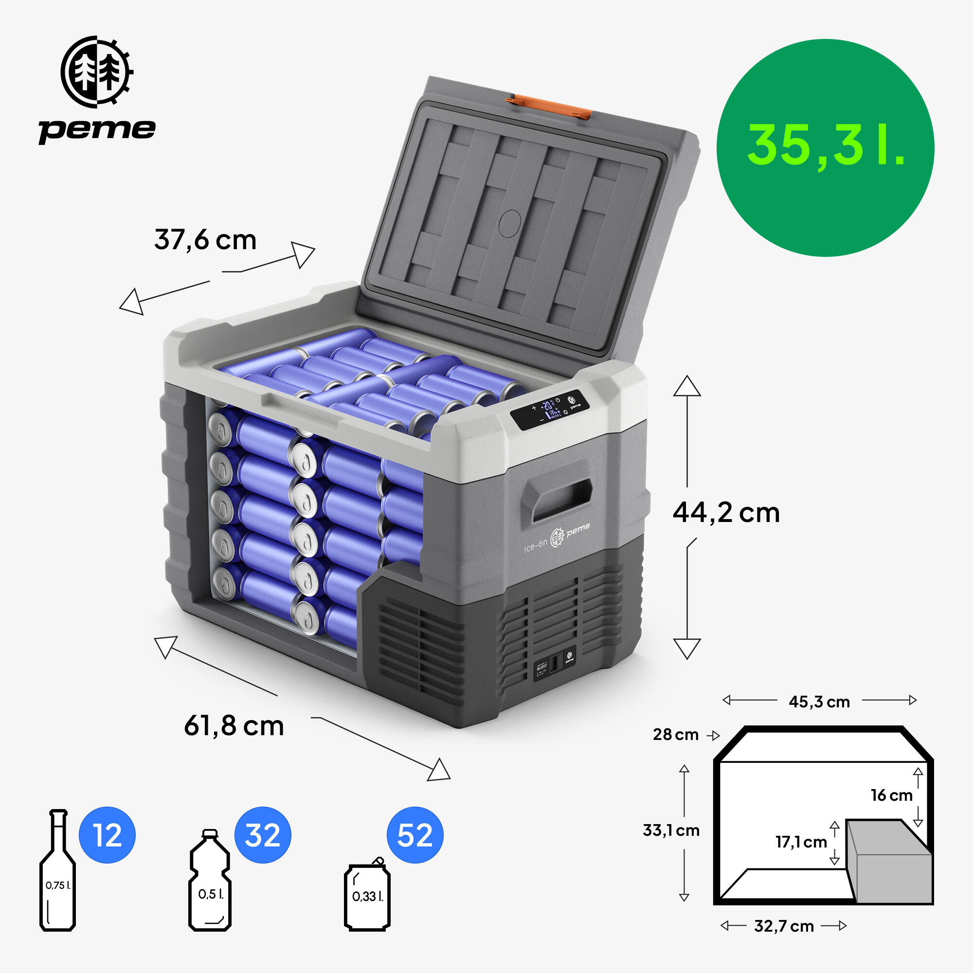 Frigo Portatile Peme Quest 40 12/230v caldo/freddo per campeggio 2/7