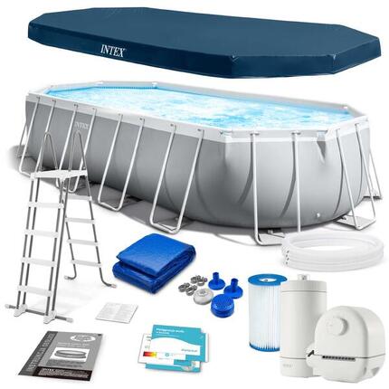 PISCINE TUBULAIRE INTEX OVALE PRISM 6.10 X 3.05 X 1.22 M