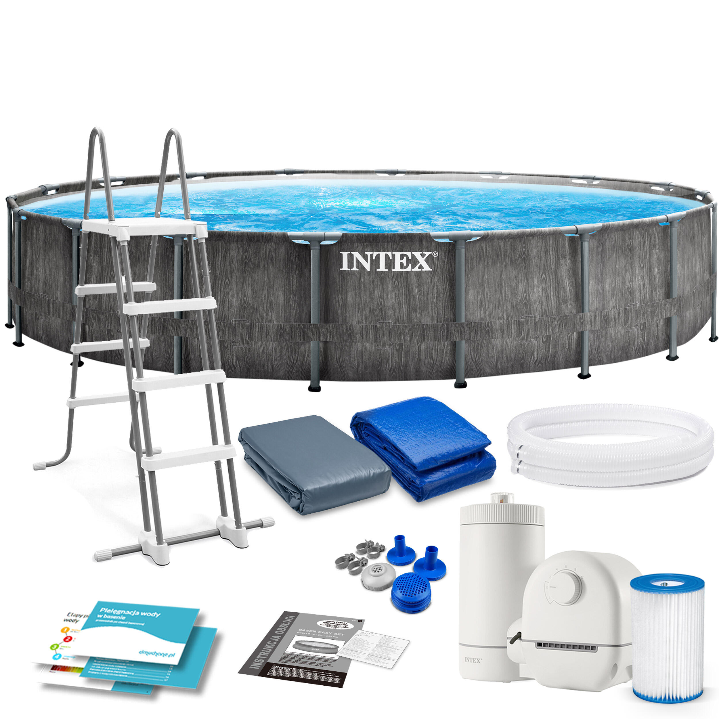 Piscina redonda greywood intex com bomba de filtro 549x122 cm