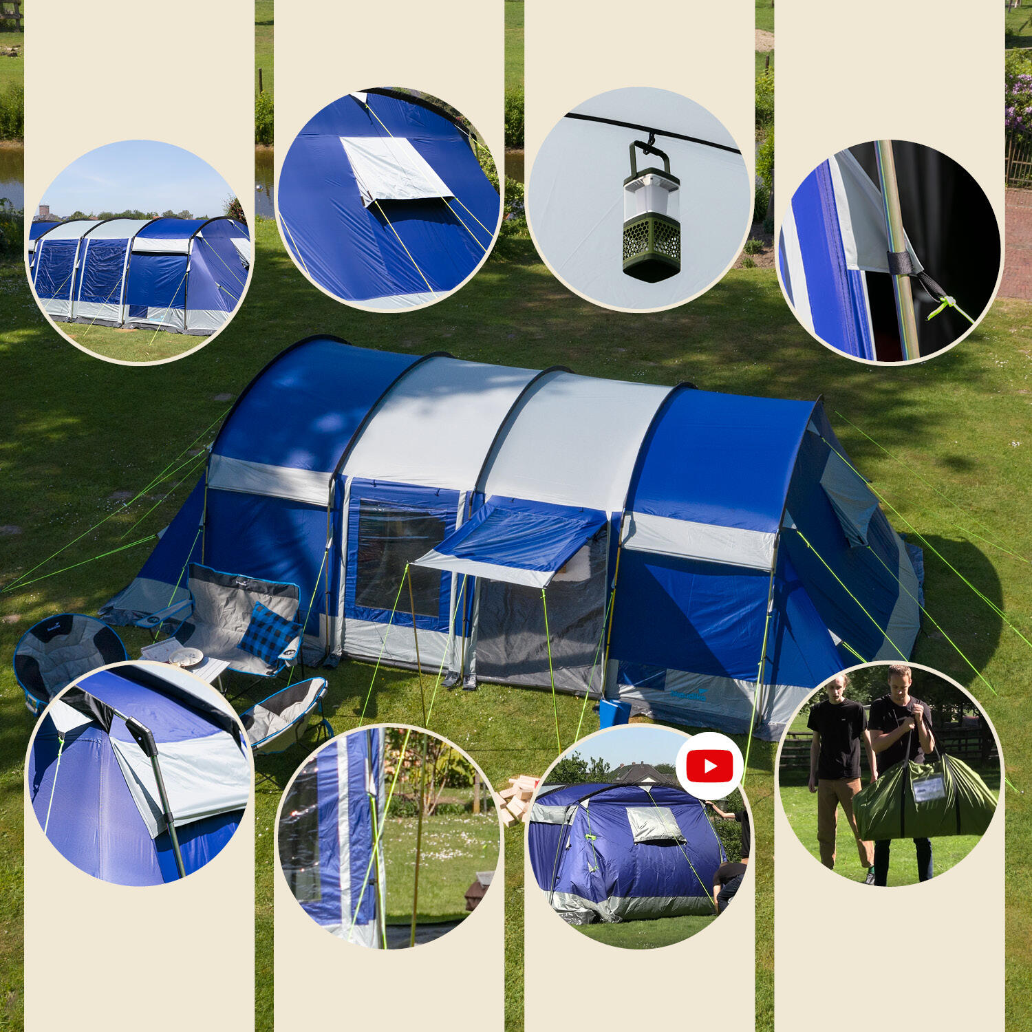 Tenda campeggio - Montana 10 Sleeper Protect - 4x cabine scure - 10 persone 5/7