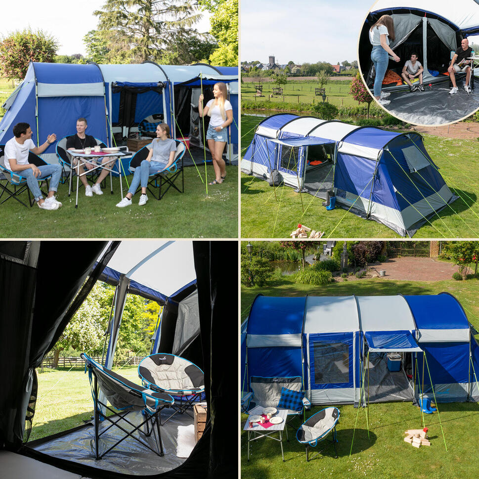 Namiot kempinowy Montana 10 Sleeper Protect,10-osobowy, 4 sypialnie, niebieski