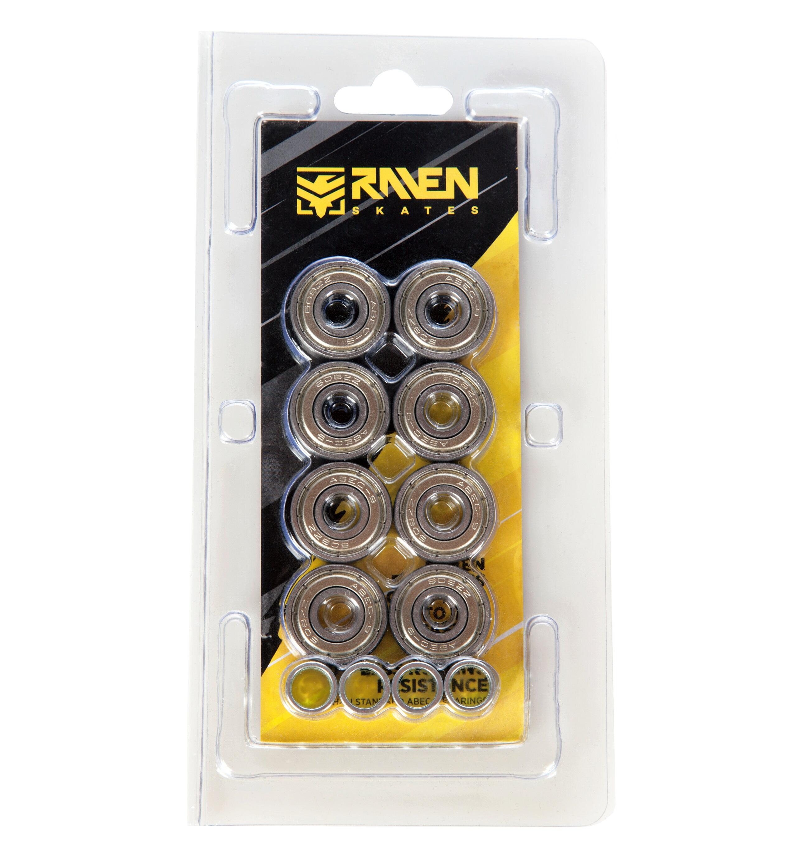 Łożyska RAVEN ABEC9 CHROME 608ZZ Komplet 8 sztuk 3/4