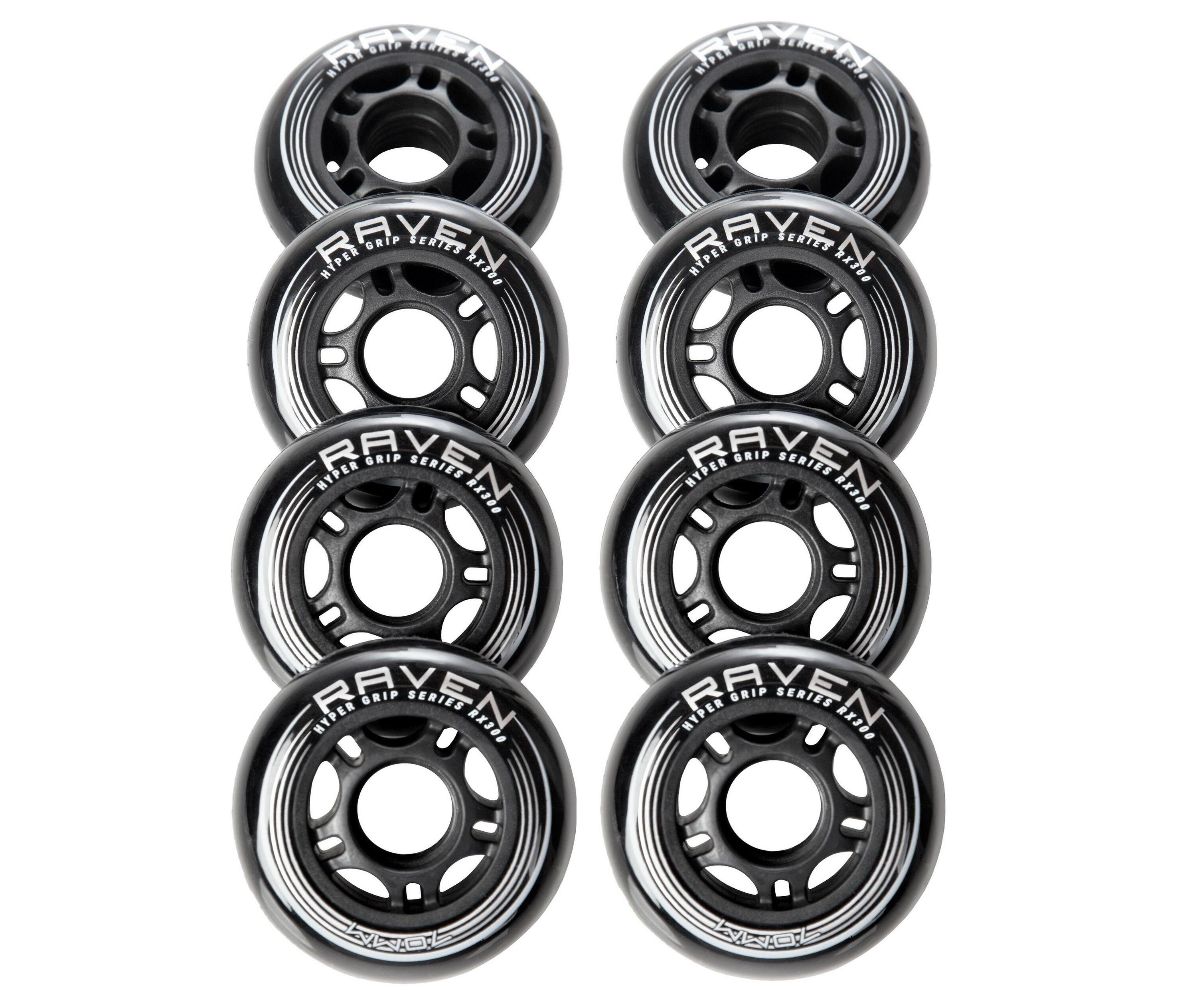 8x Rodas para patins + 16x Rolamentos RAVEN Abec7 3/5