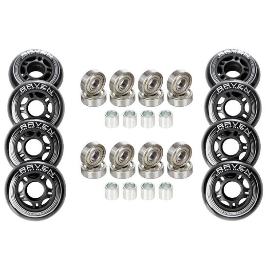 8x Kółka do rolek + 16x Łożyska RAVEN Abec7