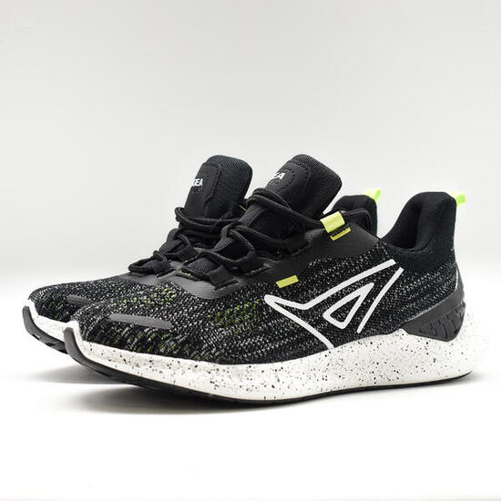 Zapatilla running adulto Drilled negro amarillo fluo
