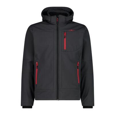 Softshell jassen heren - cmp man jkt zip hood - antracite/chilli