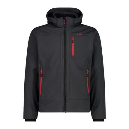 Softshelljacken Herren - CMP Man Jkt Zip Hood - Antracite/Chilli