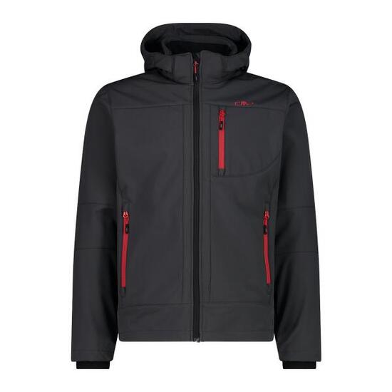 Softshelljacken Herren - CMP Man Jkt Zip Hood - Antracite/Chilli
