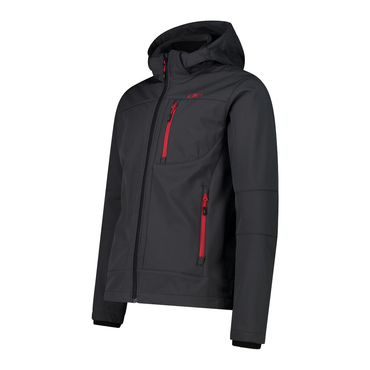 Chaquetas Softshell Hombre - CMP  Man Jkt Zip Hood - Antracite/Chilli 3/3