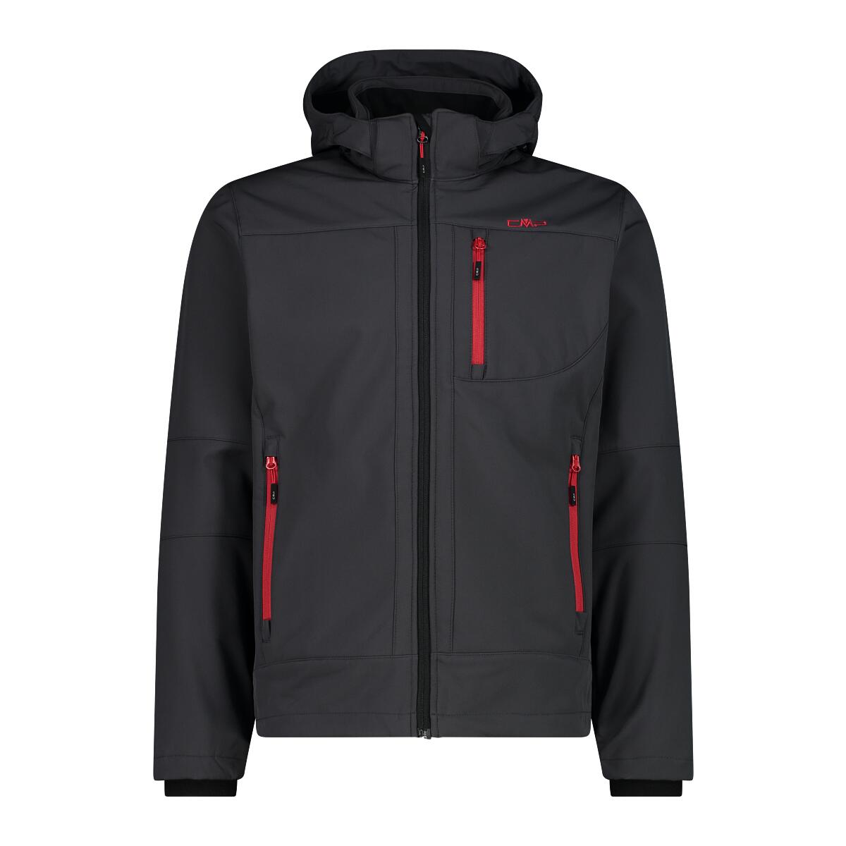 Casacos softshell homem - cmp man jkt zip hood - antracite/chilli