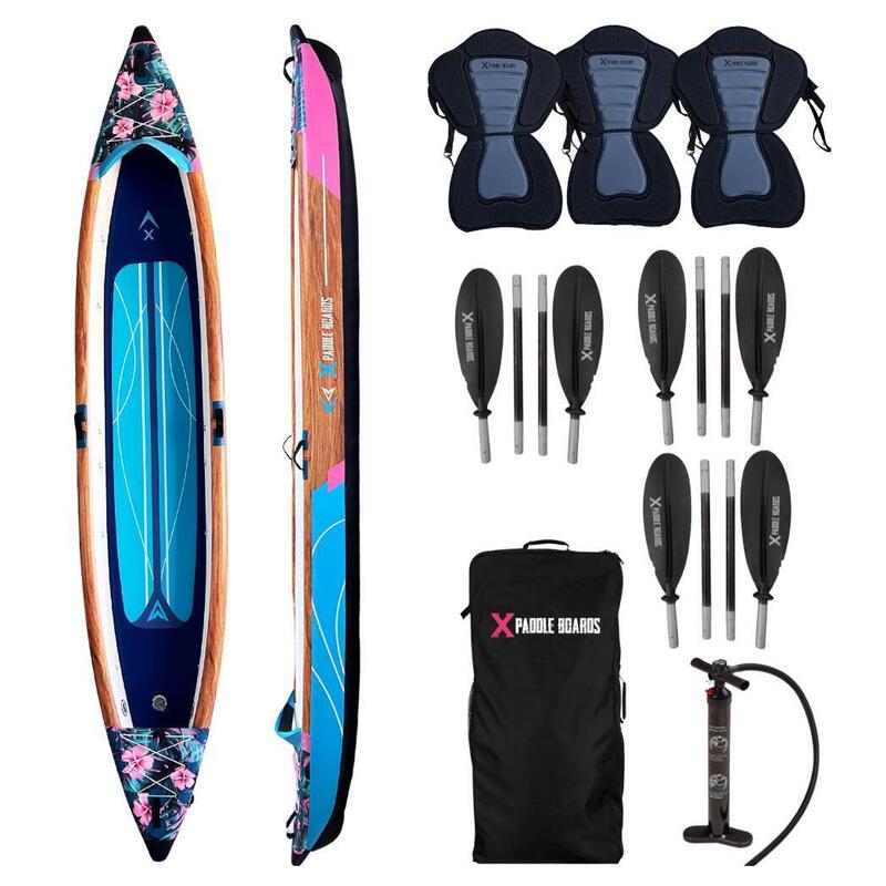 Canoe-kayak gonflabil pentru 3 persoane dropstitch 490 x 85 x 42 cm   K-HAWAII