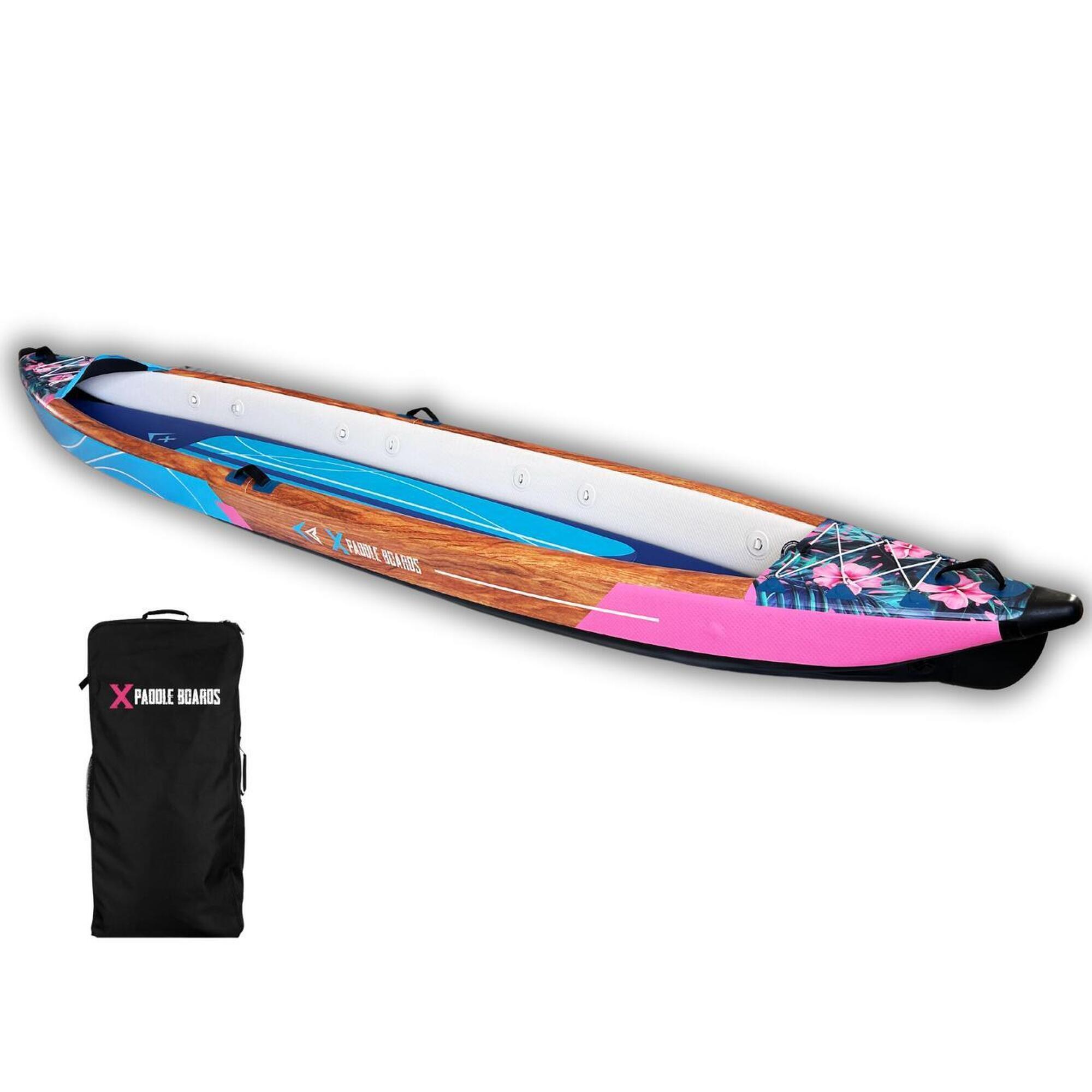 X Paddle Boards - Canoë Kayak Gonflable 3 Places Dropstitch 490 X 85 X 42 Cm   K-hawaii - Kayak - Decathlon