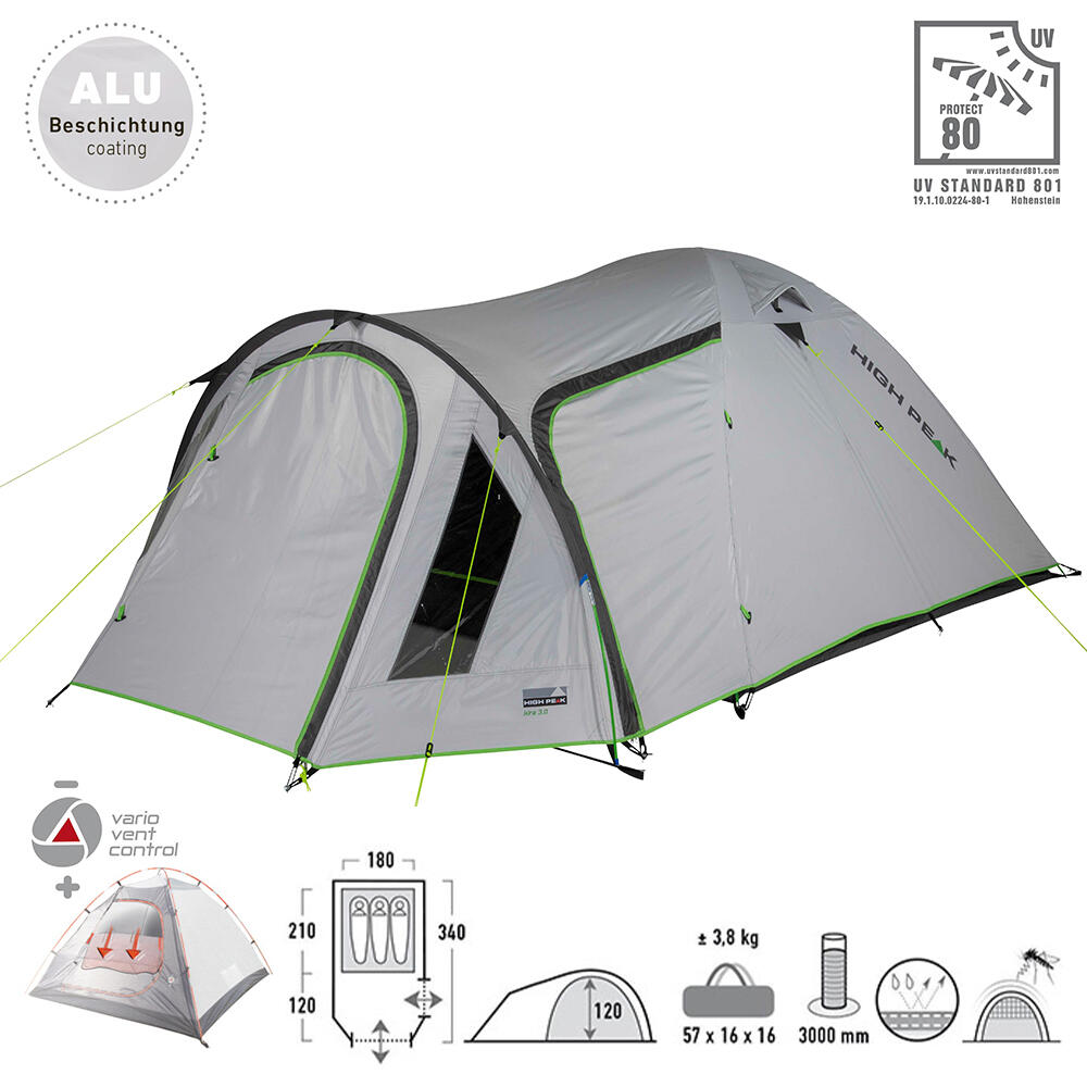 Tenda a cupola igloo Campeggio Trekking vestibolo Kira 3 persone 2/7