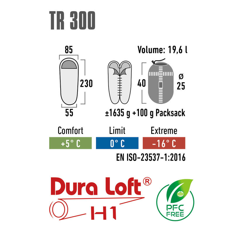 High Peak TR 300 sac de dormit 230x85/55 cm stânga