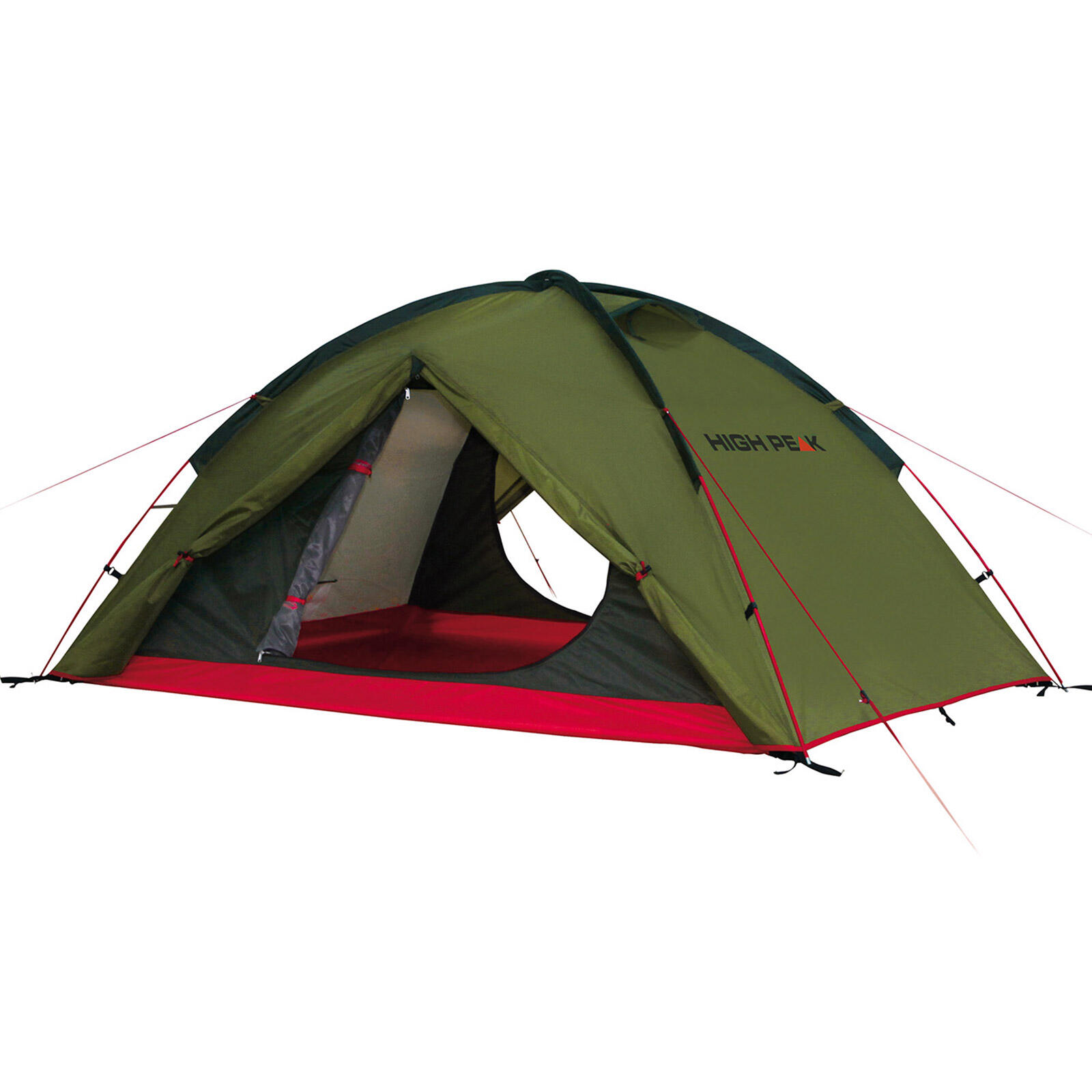 High Peak - Woodpecker 3 Personnes Tente De Camping Dôme Igloo Légère - Tente - Rouge|vert - 3 Places - Decathlon