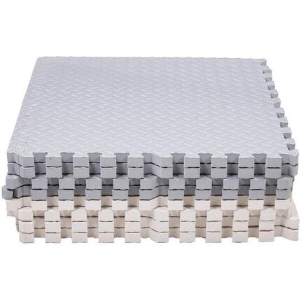 Mata składana puzzle piankowe dla dzieci 230x120 cm pianka EVA kremowo-szara