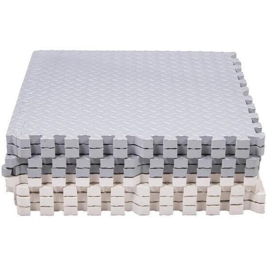 Mata składana puzzle piankowe dla dzieci 230x120 cm pianka EVA kremowo-szara