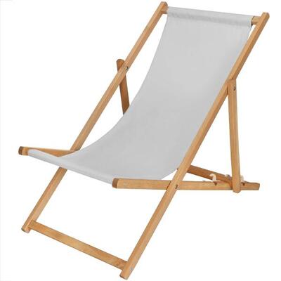 Leżak turystyczny Springos składany, drewniany z 3-stopniową regulacją
