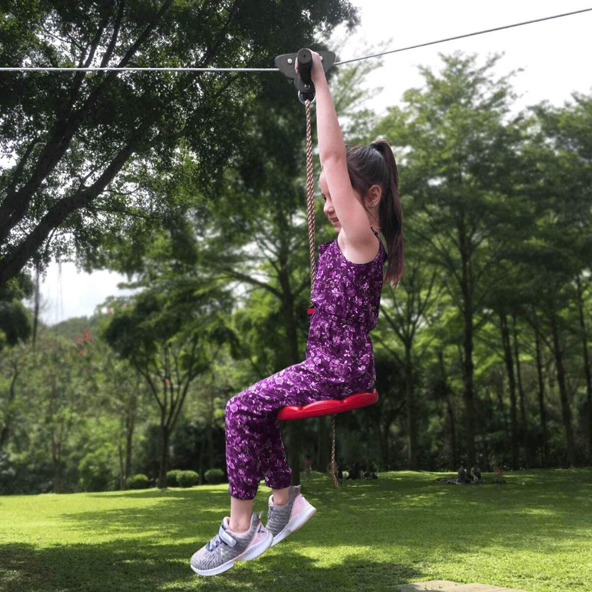 Zjazd linowy tyrolka zjazdowa dla dzieci do ogrodu do 120 kg 2/7