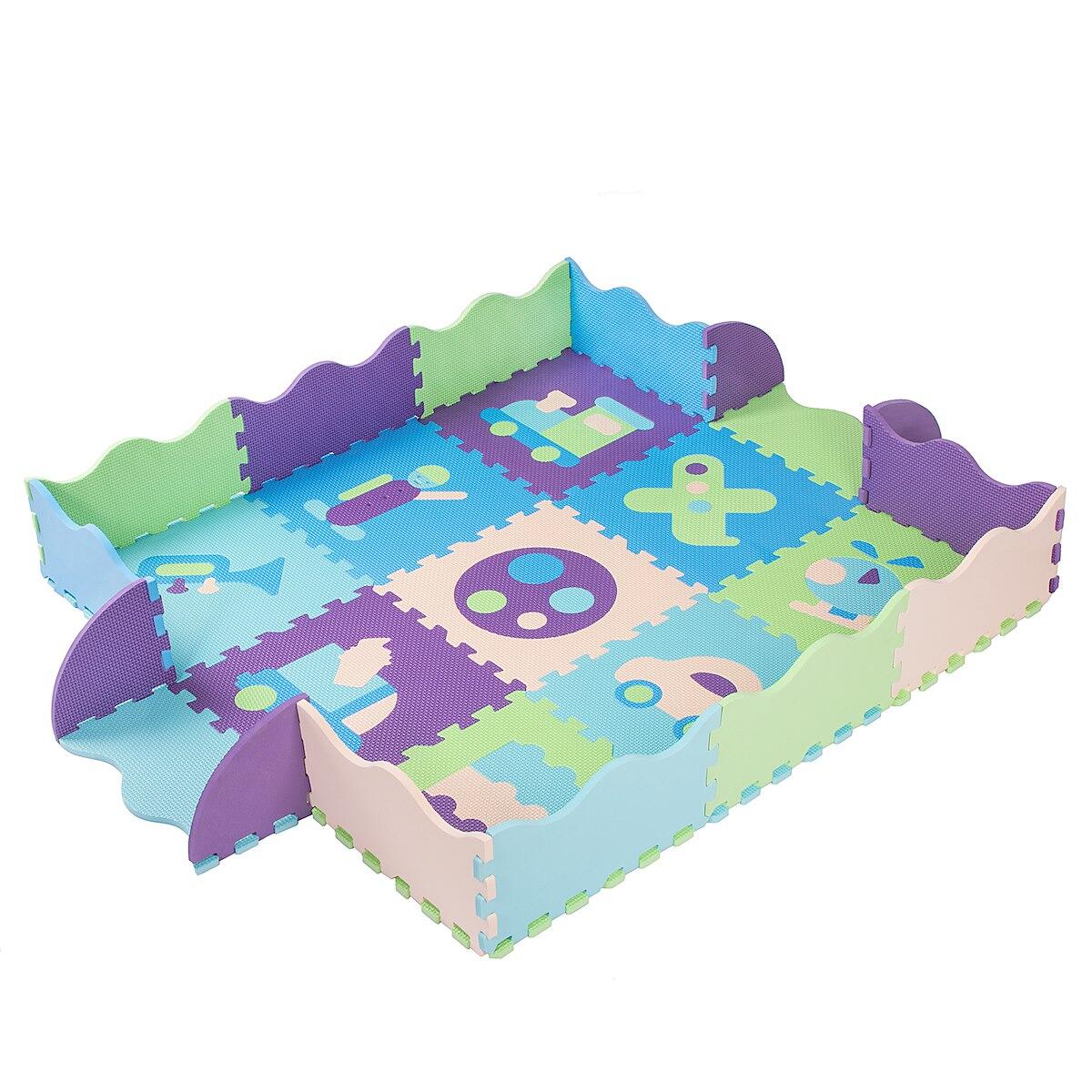 Piankowe puzzle dla dzieci 90x90 cm mata piankowa 77 elementów 2/7