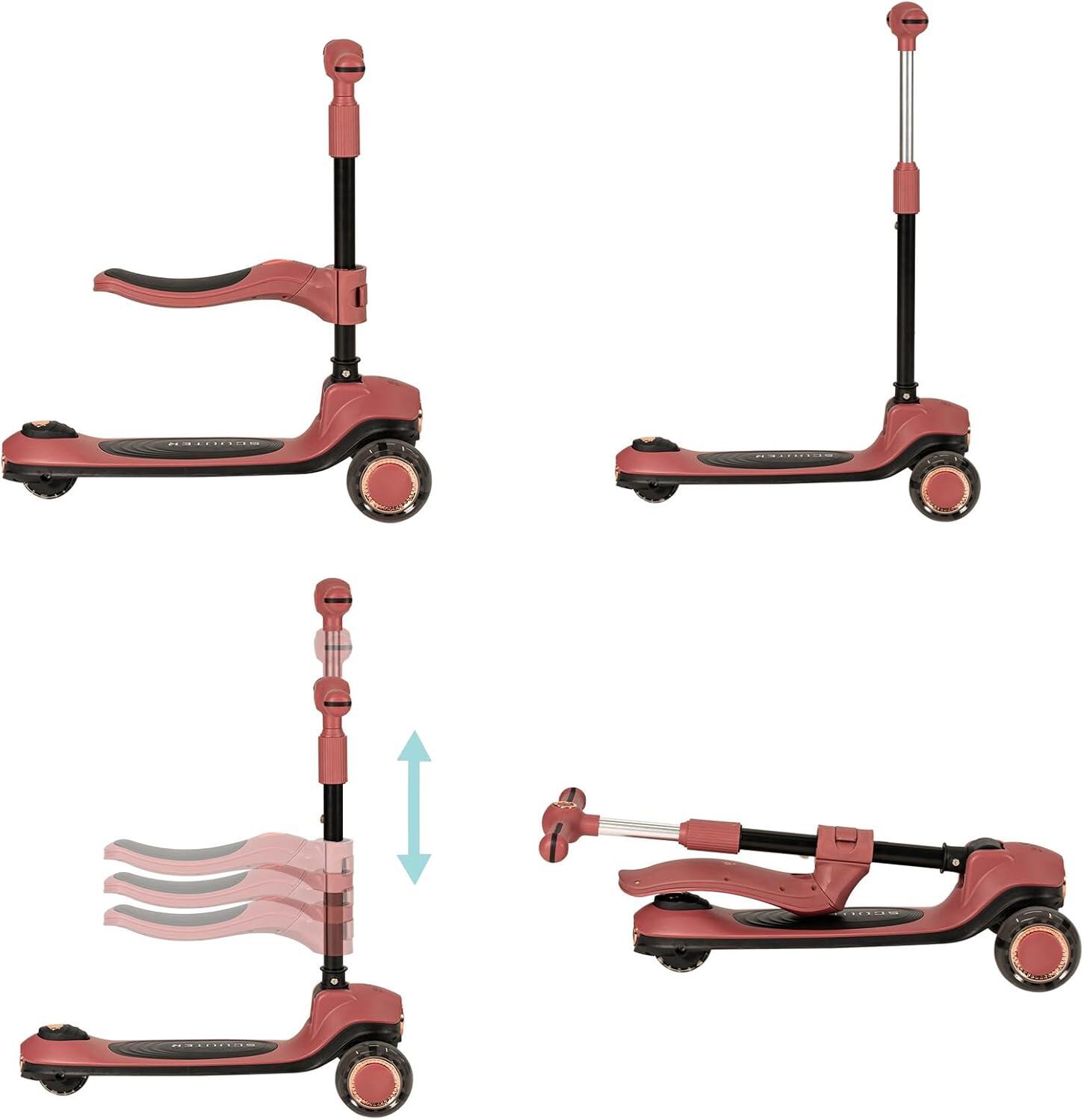 Olmitos, Patinete Infantil Evolutivo 2 en 1 Correpasillos con Sillín Plegable 3/4