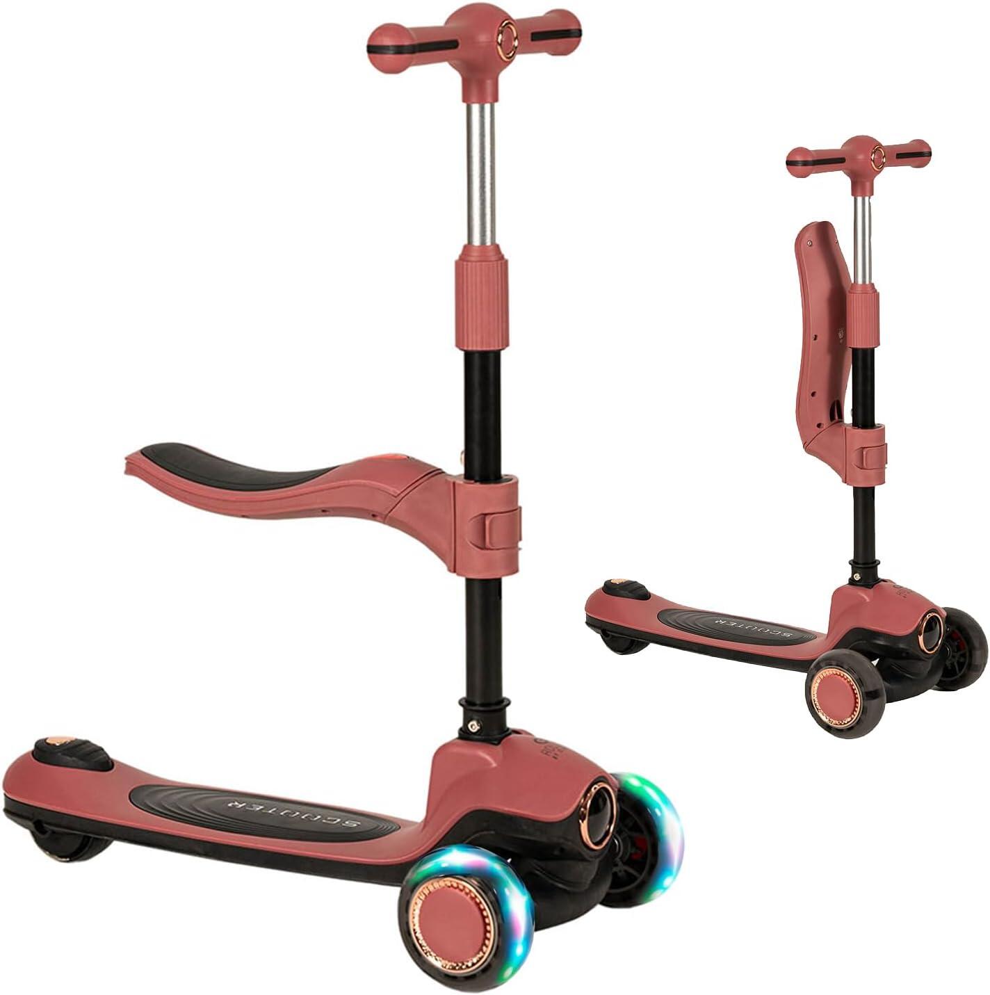 SENZA MARCA Olmitos, Patinete Infantil Evolutivo 2 en 1 Correpasillos con Sillín Plegable
